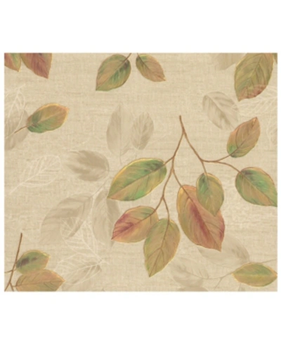 Advantage 21" X 396" Dorado Leaf Toss Wallpaper In Green