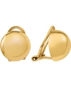 Macy's Polished Button Clip-on Earrings In Yellow Gold