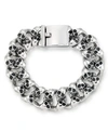 Andrew Charles By Andy Hilfiger Men's Multi Skull Link Bracelet In Stainless Steel In Stainless Steel