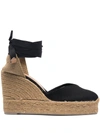 Castaã±er Castaner Chiara Black Wedge Espadrilles In Black