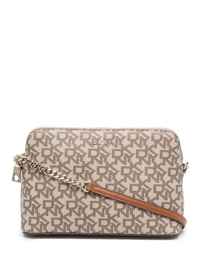 Dkny Bryant Monogram Crossbody Bag In Beige