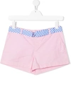 Polo Ralph Lauren Stripe-print Belted Cotton Shorts In Pink