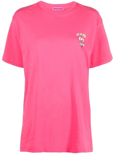 Ireneisgood Pink Jersey T-shirt With Print In Violet