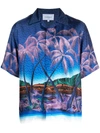 Casablanca Tropical Print Silk Shirt In Multicolor