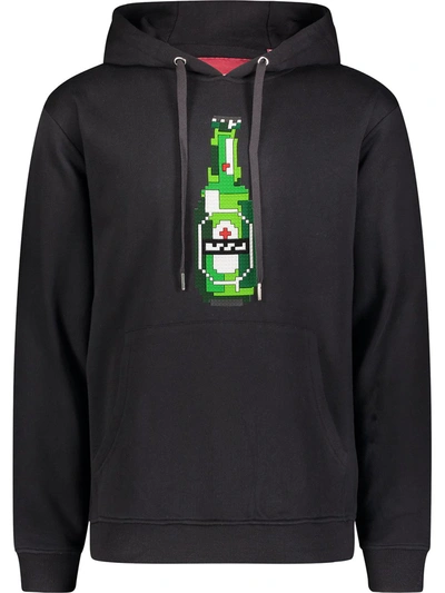 Mostly Heard Rarely Seen 8-bit Green Bottle Print Hoodie In Black