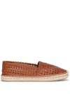 Dolce & Gabbana Woven Leather Espadrilles In Brown