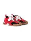 Dolce & Gabbana Calfskin And Nylon Ns1 Sneakers In Red
