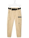 DKNY LOGO-PATCH COTTON CARGO TROUSERS