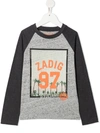 ZADIG & VOLTAIRE TWO-TONE LOGO-PRINT T-SHIRT