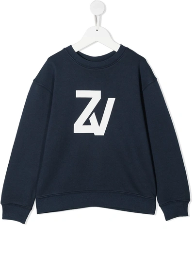 Zadig & Voltaire Kids' Logo-print Sweatshirt In Blue