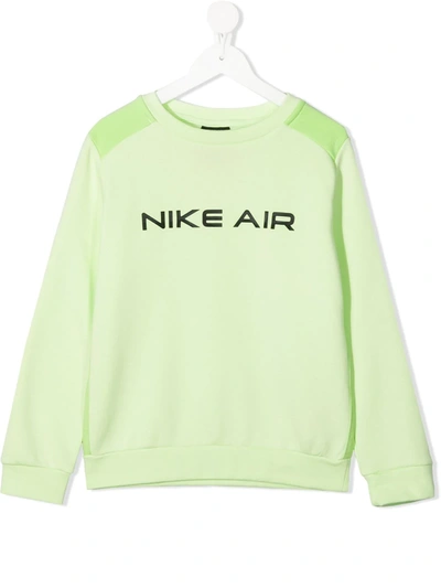 Nike Kids' Logo-print Crew-neck Sweatshirt In Green