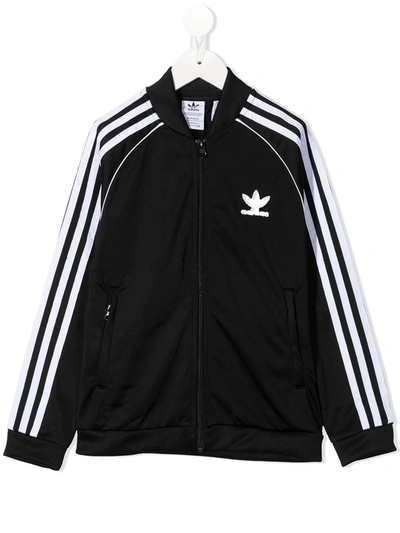 Adidas Originals Kids' Sst Logo Track Top In Black