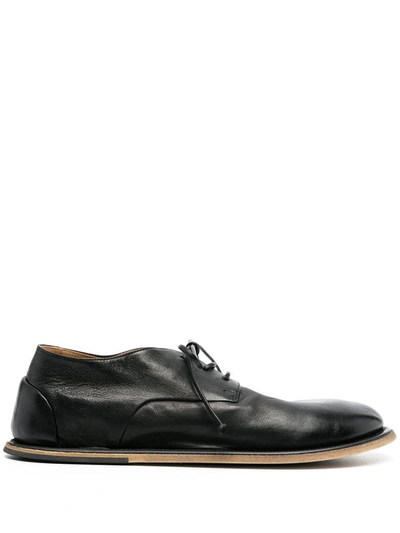 Marsèll Flat-rounded Lace-uo Leather Shoes In Black