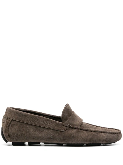 Henderson Baracco Segmented-sole Suede Loafers In Brown
