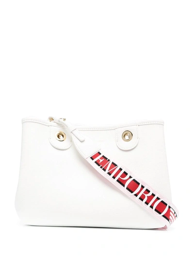Emporio Armani Myea Striped Strap Bag In Weiss