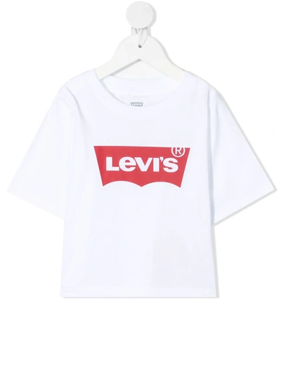 Levi's Kids T-shirt Light Bright Cropped For Girls In White