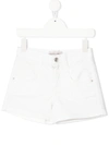 Alberta Ferretti Teen Denim Mini Shorts In White