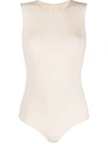 Maison Margiela Four-stitch Sleeveless Bodysuit In Neutrals