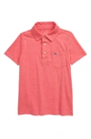 Vineyard Vines Heathered Island Polo In Jetty Red Heather