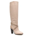 POLLINI HIGH LEATHER BOOTS WITH CROSSED STRAP