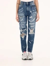 Dolce & Gabbana Distressed High-rise Skinny Jeans In Light Blue
