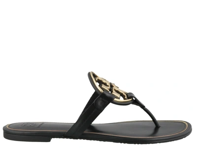 Tory Burch Miller Leather Thong-sandals In Silver