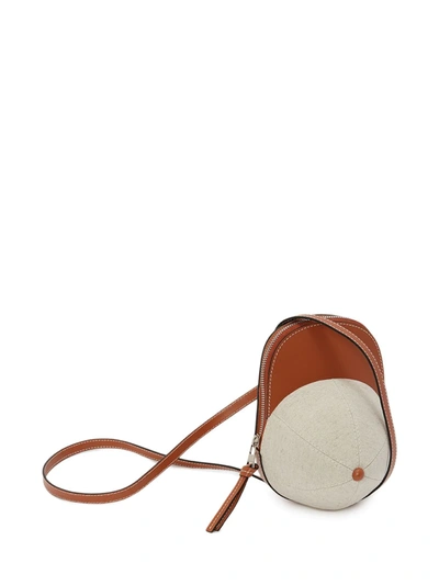 Jw Anderson Midi Cap Smooth Canvas & Leather Bag In Brown