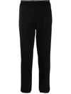 Armani Exchange Ribbed-edge Track Trousers In Black