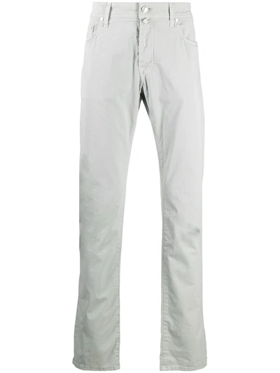 Jacob Cohen Stretch-cotton Straight-leg Trousers In Grey