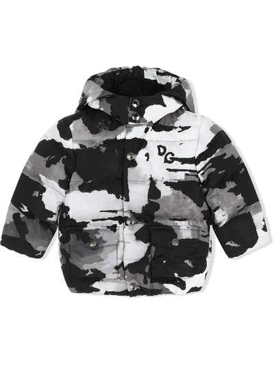 Dolce & Gabbana Babies' Kids Camouflage Down Jacket (3-30 Months) In White