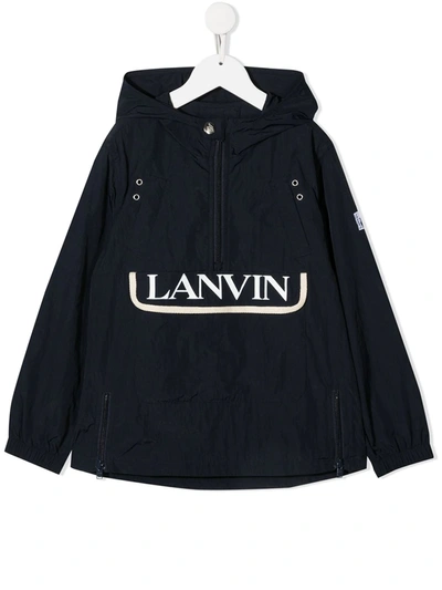 Lanvin Enfant Kids' Logo-print Windbreaker Jacket In Blue