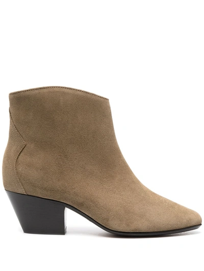 Isabel Marant Taupe Dacken Ankle Boots In Neutrals