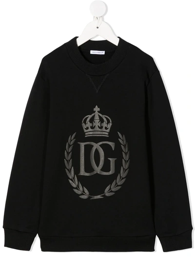 Dolce & Gabbana Kids' Logo-print Sweatshirt In Black