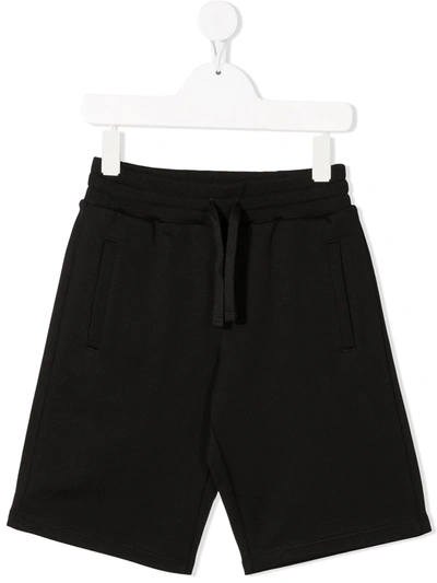 Dolce & Gabbana Kids' Logo Plaque Shorts In Black