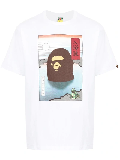 A Bathing Ape Japan-print Cotton T-shirt In White
