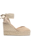 Castaã±er Carina Jute Wedge Espadrilles In Neutrals