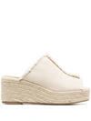 CASTAÃ±ER QUERAL RAW-CUT WEDGE SANDALS