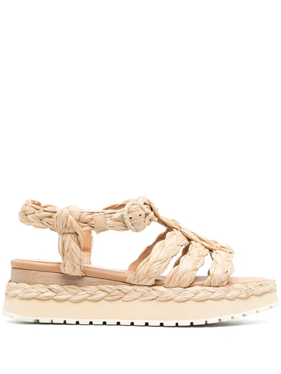 Paloma Barceló Urubu Raffia Espadrille Sandals In Beige