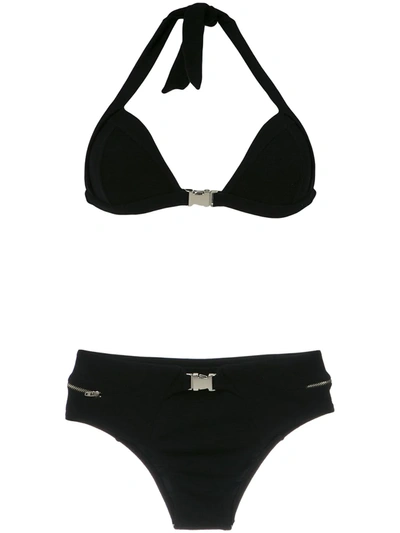 Amir Slama Buckle Detail Bikini Set In Black