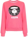 AAPE BY A BATHING APE 图案印花圆领卫衣