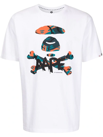 Aape By A Bathing Ape Skull-print Cotton T-shirt In White