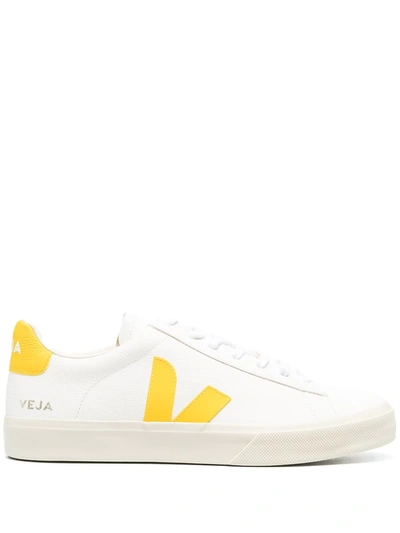 Veja White & Yellow Campo Sneakers In White,yellow