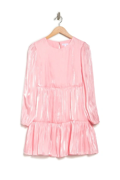 Abound Long Sleeve Tiered Dress In Pink Candy