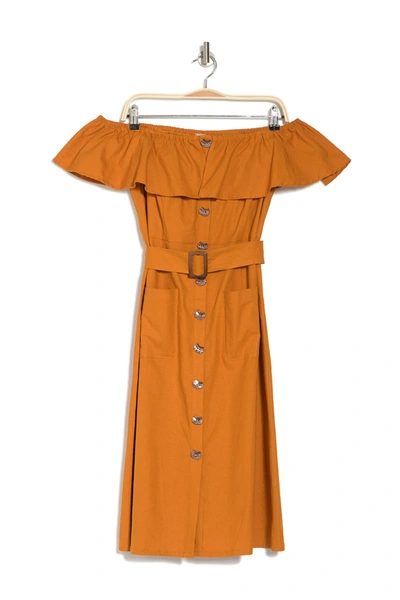 T Tahari Button-down Dress In Gold Shore | ModeSens