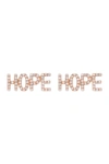 EF COLLECTION 14K ROSE GOLD PAVE DIAMOND 'HOPE' SINGLE STUD EARRING,850026977035