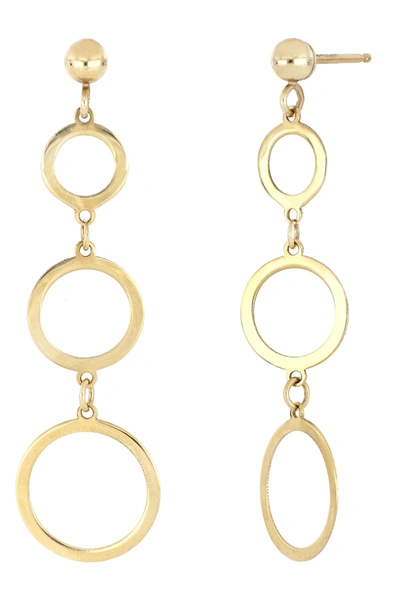 Bony Levy 14k Yellow Gold Graduating Open Circle Drop Earrings In 14ky