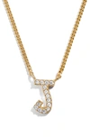 Baublebar Crystal Graffiti Initial Pendant Necklace In Gold J