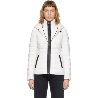 Mackage Andrea Lightweight Hooded Water Repellent Down Puffer Jacket In Off White