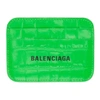 BALENCIAGA GREEN CROC CASH CARD HOLDER