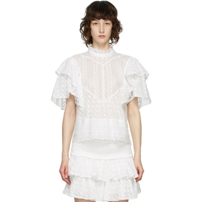 Isabel Marant Étoile Tizaina Broderie Anglaise Cotton Top In White